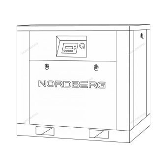 Компрессор винтовой, 7,5 кВт, 10 бар, 850 л/мин, IP55, без ресивера NORDBERG NCN10