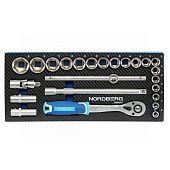 Набор головок 1/2" в ложементе, 24 предмета для тележки NORDBERG 2496024T