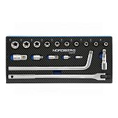 Набор головок 1/2" в ложементе, 18 предметов для тележки NORDBERG 2496018T